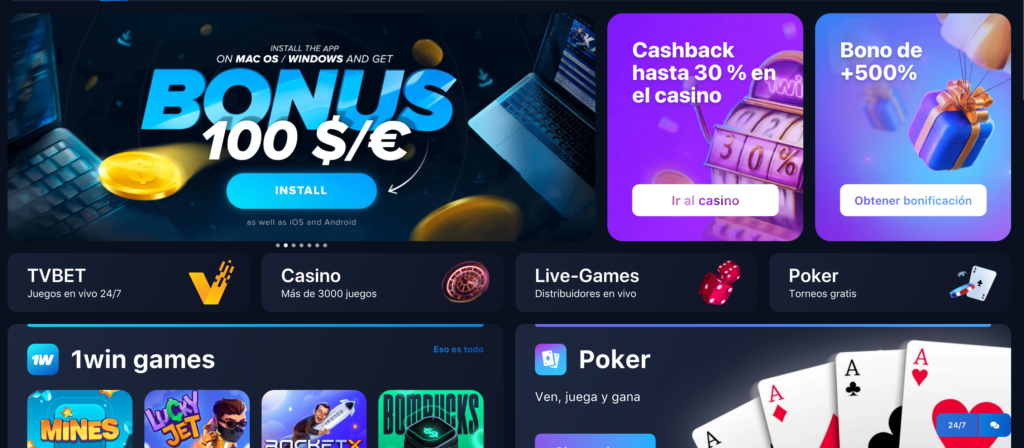 1win la plataforma de juegos más popular de Colombia
